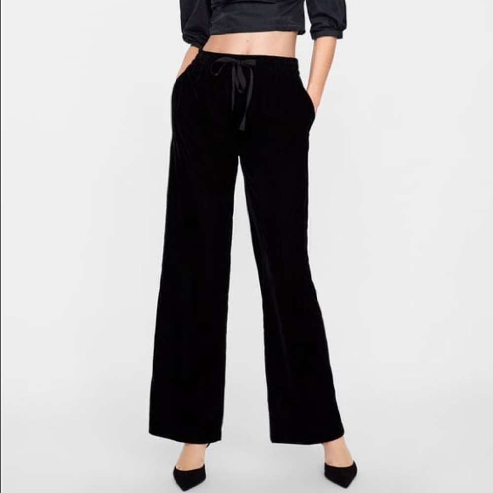 Zara Velvet Pajama Style Trousers